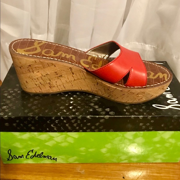 Sam Edelman Reid Platform Sandal, Vreeland Red - Picture 3 of 6
